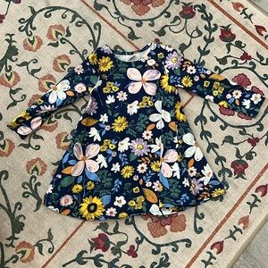 Hanna Andersson Floral Long Sleeve Twirl Dress 4T